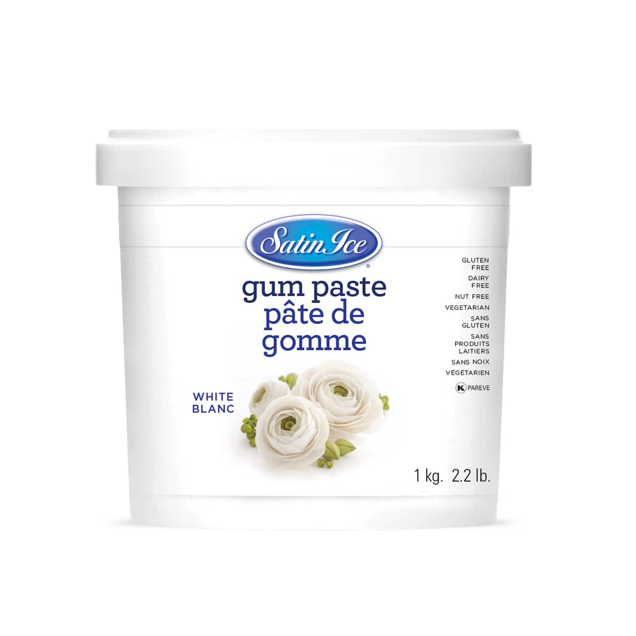 Pâte de gomme blanche de Satin Ice, 1 kg